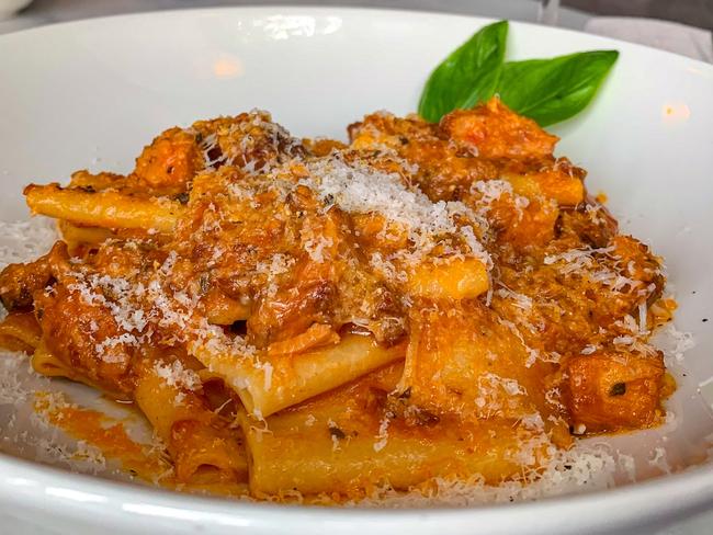 EAT STREET + Winter Warmers - Bartolo - pork belly ragu Amatriciana over housemade rigatoni, photo - Jenifer Jagielski