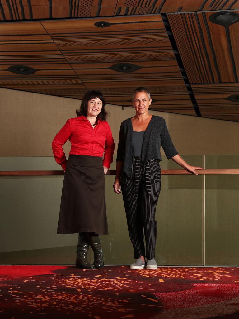 TasWeekend. Lead Arts. Peta Heffernan co-director Liminal Spaces with Michelle Maynard who co-colaborated with the design of the carpet in the new Hedberg Centre for Creative Industries and Performing Arts. Picture: NIKKI DAVIS-JONES