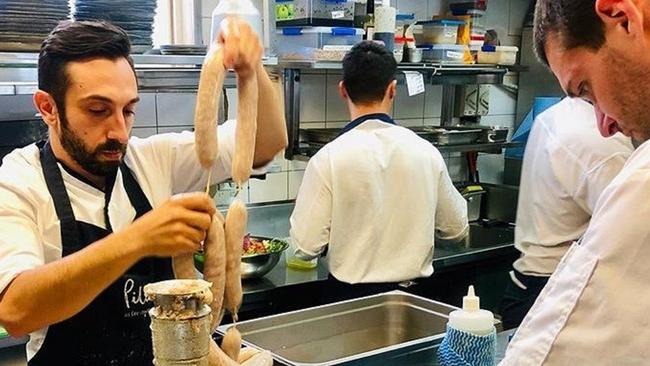 Head chef Federico Porceddu making sausages. Picture: Supplied.