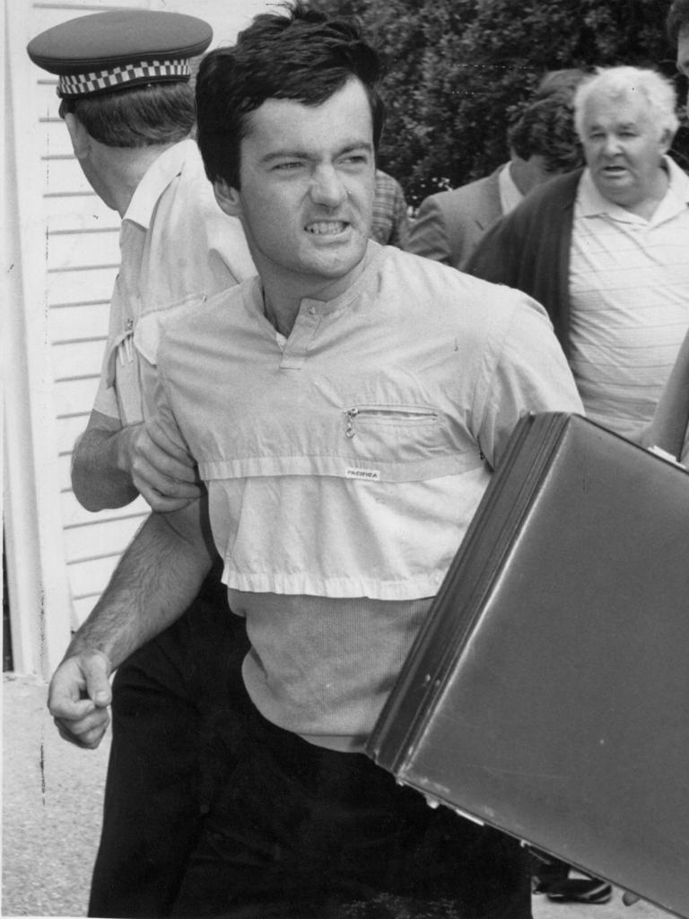 Andrew Norrie is arrested in Penola in 1986.