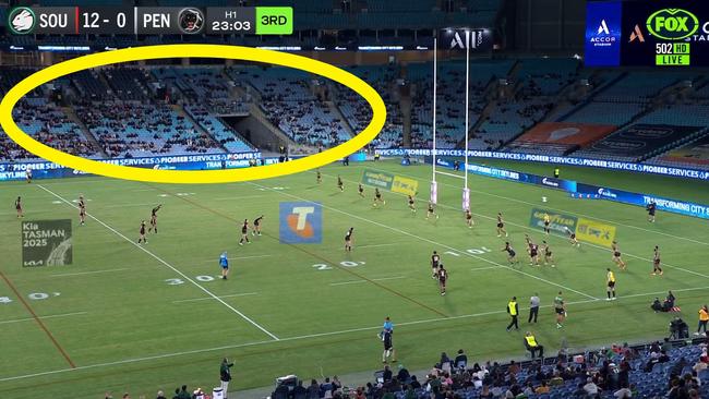 There were plenty of empty seats at Accor Stadium. Photo: Fox League.