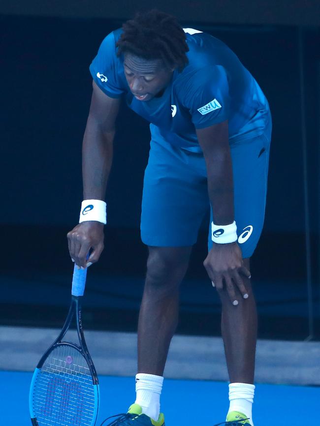 Gael Monfils in a world of pain.