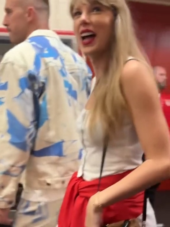 Taylor Swift and Travis Kelce leaving NFL game. Picture: NFL/tiktok