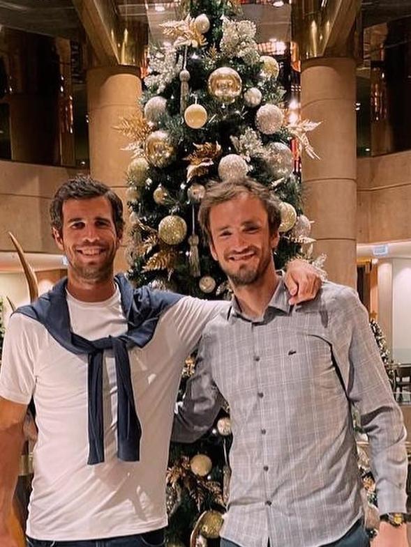 Tennis Players Karen Khachanov and Daniil Medvedev in Adelaide on New Year’s Eve. Picture: Instagram