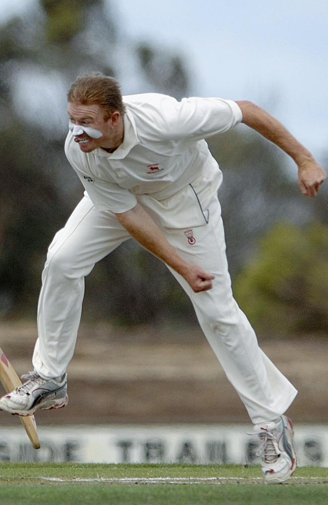 Heath Pritchard bowling for Melton.