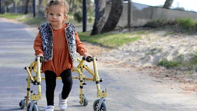 Keira Hockley took her first unaided steps last week after years of therapy and determination.