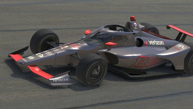 Scott McLaughlin, driver of the #2 Snap-On Team Penske Chevrolet, during the IndyCar iRacing Challenge Chevrolet 275. Picture: AFP