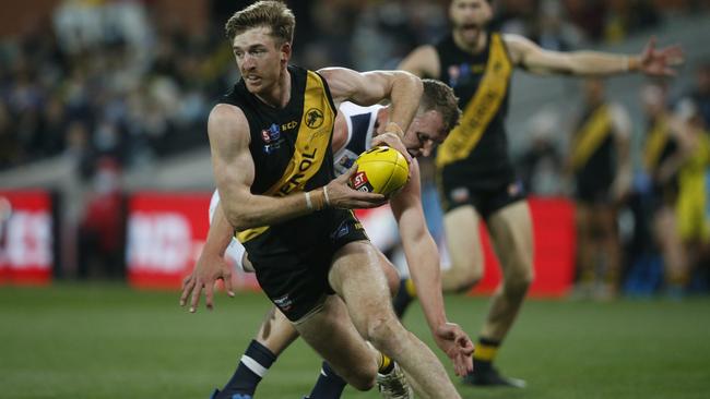 Former Roo Sam Durdin now wears Tiger stripes. Picture: SANFL