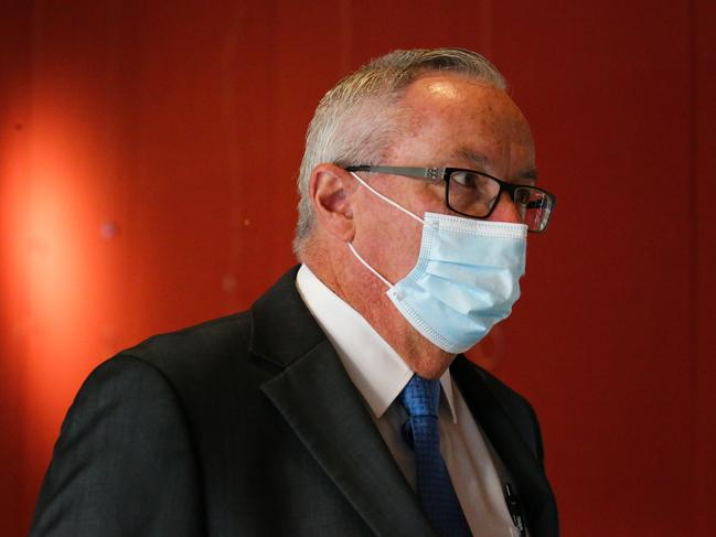 Health Minister Brad Hazzard is seen arriving at Parliament House for the meeting to announce the new Leader of the Parliamentary Liberal Party at Parliament House in Sydney. Picture: NCA NewsWire / Gaye Gerard