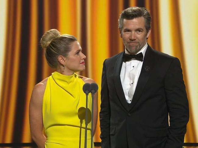 Logies 2023 ceremony: Harriet Dyer and Patrick Brammall. Picture: Channel 7