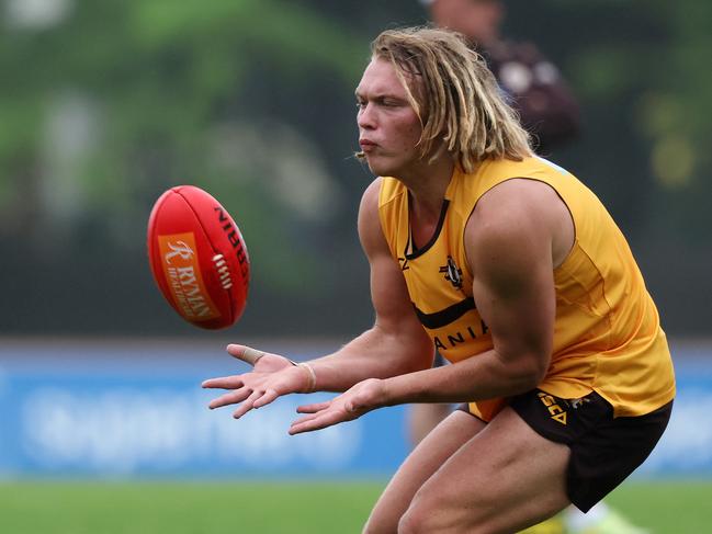 Cody Anderson has impressed early at Hawthorn but it will be hard to break into the side of one of 2025’s premiership favourites. Picture: Mark Stewart