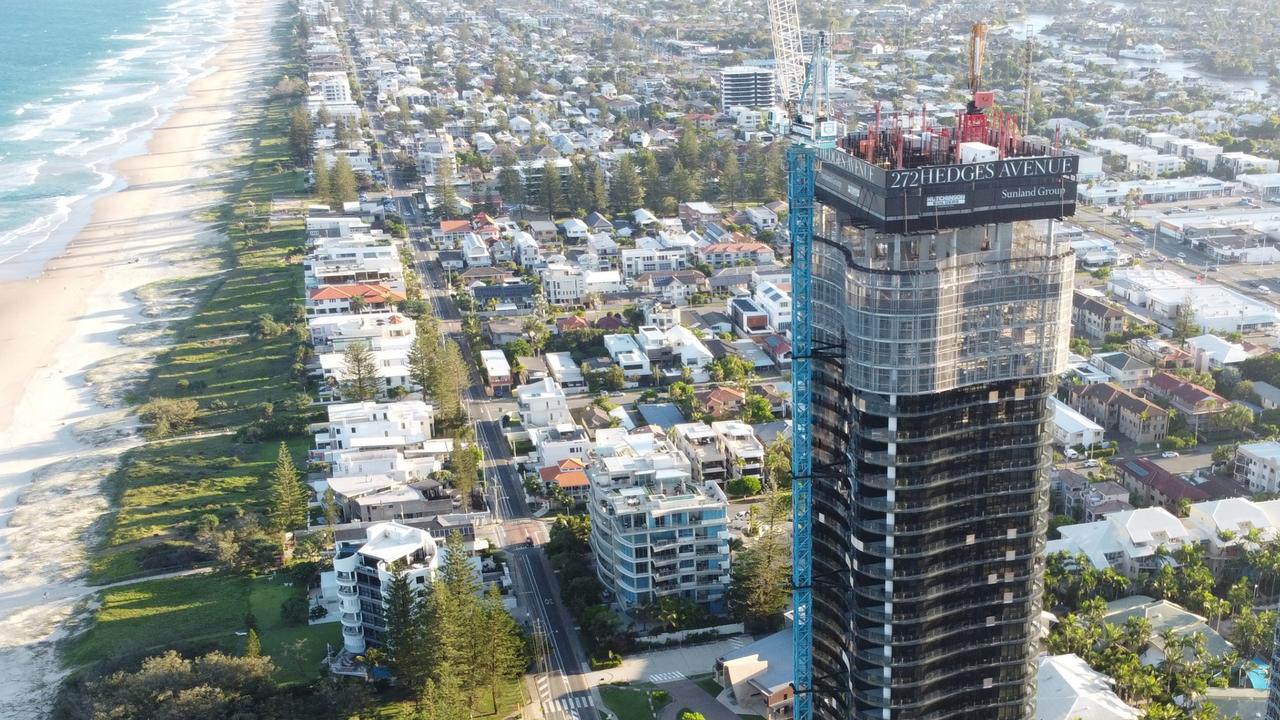 Sunland Group's Hedges Ave tower under construction.