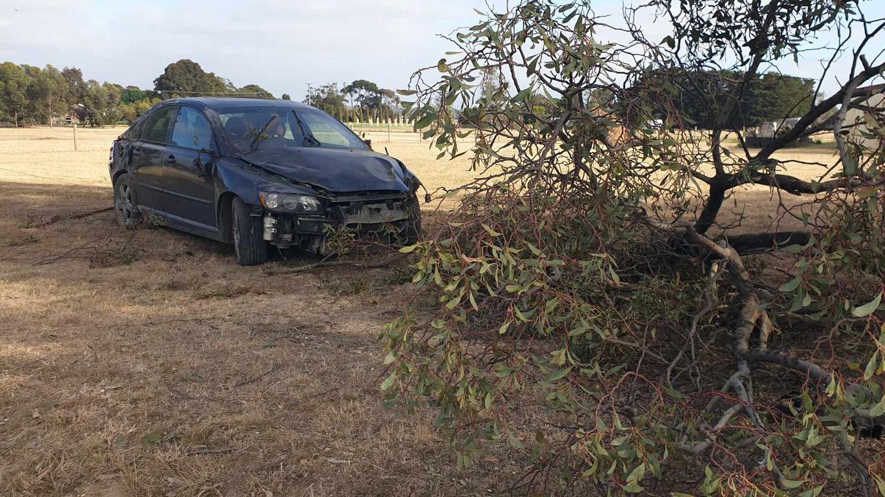 Deb Schroeder found this black sedan in a paddock along Como Rd on Thursday.