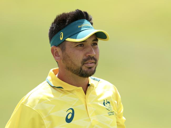 PARIS, FRANCE - AUGUST 04: Jason Day of Team Australia looks across the sixth hole during Day Four of the Men's Individual Stroke Play on day nine of the Olympic Games Paris 2024 at Le Golf National on August 04, 2024 in Paris, France. (Photo by Kevin C. Cox/Getty Images)