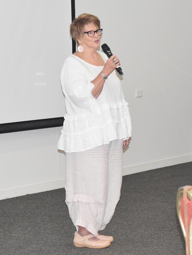 Motivational speaker Helen Everingham addressing attendees at Zonta Roma's International Women's Day Breakfast 2023. Picture: Chloe Cufflin.