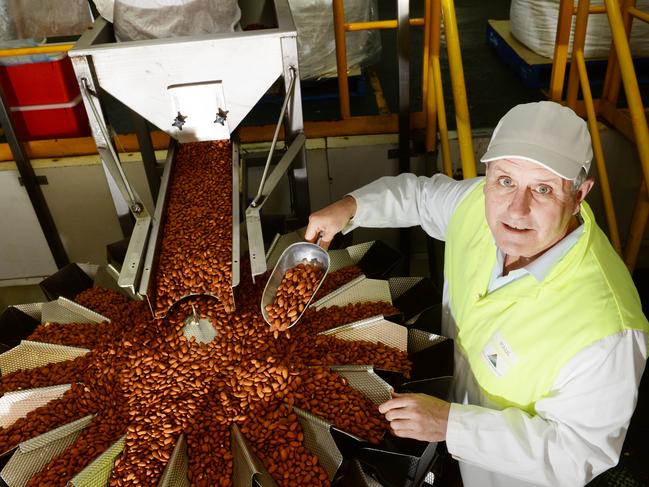 In Melbourne, almond producer and supplier Select Harvests is enjoying a major boost as worldwide demand for almonds soars.  Managing Director Paul Thompson inside the production plant, almonds are grown in North Victoria, where the climate is more suitable.