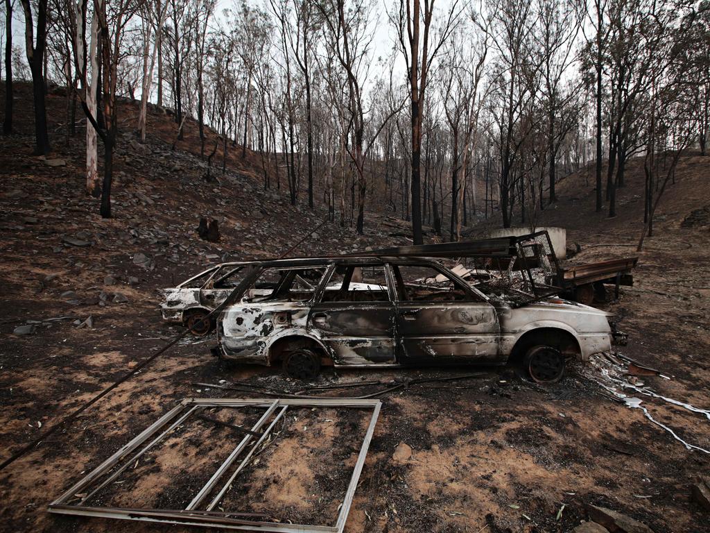 Fire devastated home in the small community of Wytaliba on the 13th of November 2019. Bushfires ripped through the small community of Wytaliba on the 9th of November 2019. Photographer: Adam Yip