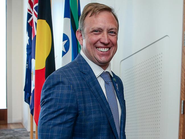 BRISBANE AUSTRALIA 12/12/2023 NCA NewsWire PHOTODeputy Premier Steven Miles leaves  a press conference after being named Premier .Picture: Glenn Campbell NCA NewsWire