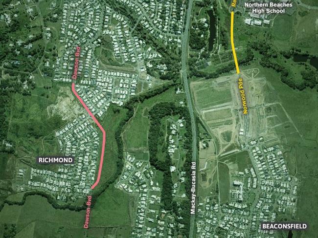 Two parallel roads have been pitched to the Queensland government by Mackay council to ease congestion on Mackay-Bucasia Rd.