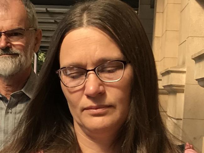 Sarah Kuchar leaves the District Court after being sentenced for arson.Picture: Bec Opie (ABC)