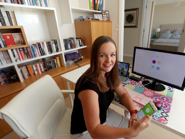 10/02/17 Dr Kirsty McCulloch has developed an app which monitors when people are working, how long they are working for and sends the data back to their managers.. Kelly Barnes/The Australian