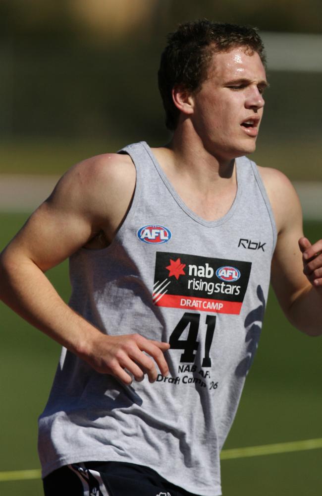 Joel Selwood during his 3km time trial at the draft combine in 2006.