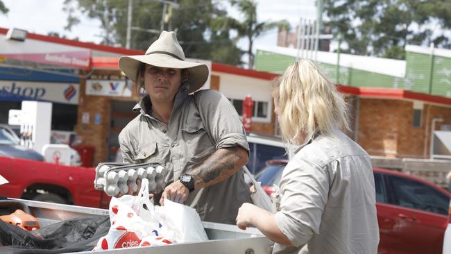 Community volunteers have been a crucial part of the flood response in Mullumbimby and surrounds, including an extensive operation in and around the Mullumbimby Civic Hall. Friday, March 4, 2022. Picture: Liana Boss