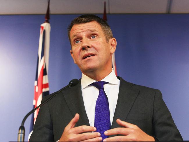 NSW Premier Mike Baird announces his retirement. picture Mark Evans