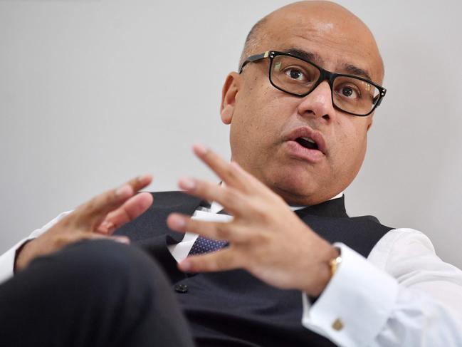 (FILES) In this file photo taken on January 28, 2019, Sanjeev Gupta, head of the GFG (Gupta Family Group) Alliance, speaks during an interview with AFP in London. - Britain's Serious Fraud Office on Friday launched a probe into steelmaker GFG Alliance, focusing partly on links with its collapsed financier Greensill. (Photo by BEN STANSALL / AFP)