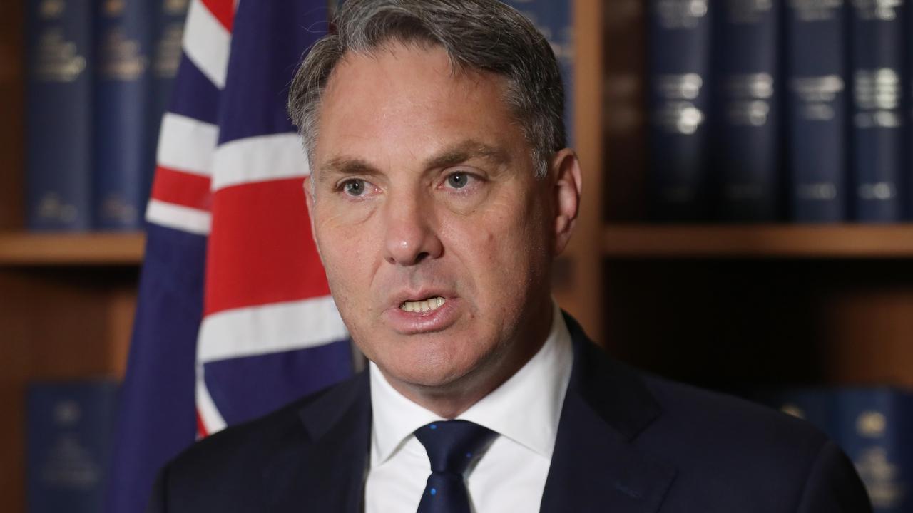 Deputy PM Richard Marles holds a press conference in Geelong regarding an incident with a RAAF patrol flight and a Chinese jet fighter jet. Picture: NCA NewsWire / David Crosling