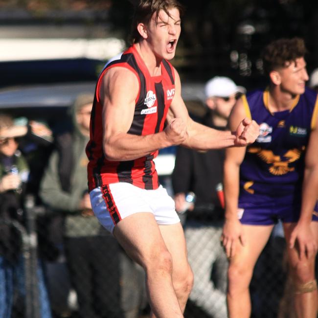 Blackburn’s Billy Hicks kicked three goals. The 18-year-old is also listed with Oakleigh Chargers. Picture: Davis Harrigan