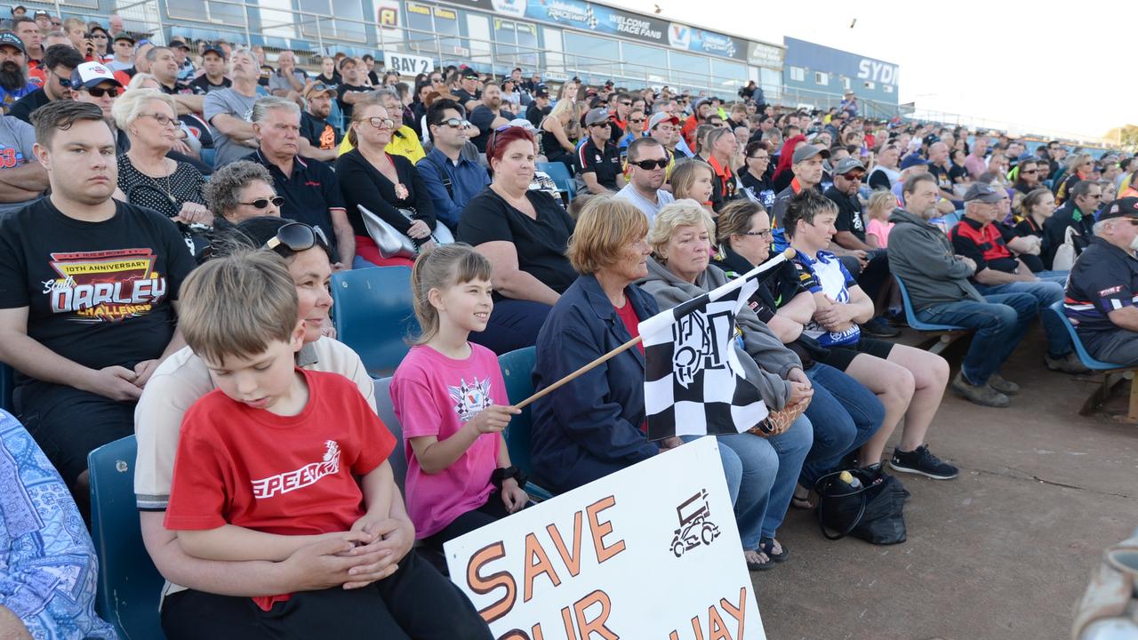 Hundreds turn out to protest the closing of the Sydney Speedway. Picture: Jeremy Piper