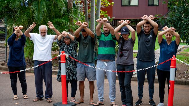 Nine refugees detained at the Federal Detention Facility at Darwin Airport. They have been in detention for eight years and have been brought to Darwin as part of a medevac program. Photograph: Che Chorley