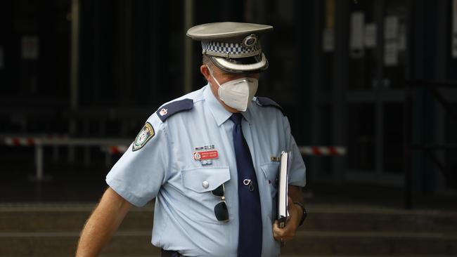 Tweed Byron Police District Chief Inspector Matt Kehoe outside Byron Bay Court House during the inquest into the disappearance of Belgian backpacker Theo Hayez on Thursday, December 2, 2021. Picture: Liana Boss