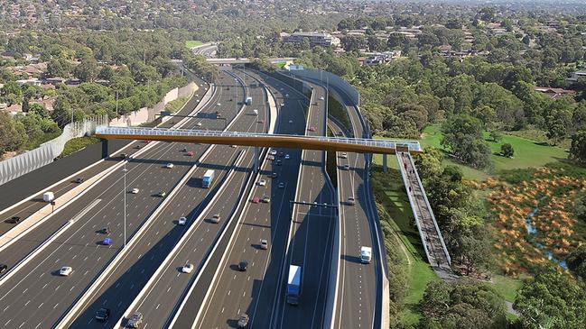 An artists’s impression of the Eastern Freeway at Lyndhurst.