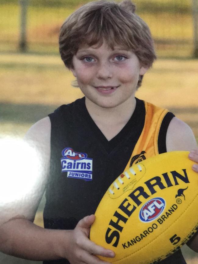 Declan Laverty played junior AFL for the North Cairns Tigers. Picture: Supplied