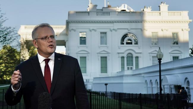 Prime Minister Scott Morrison during a visit to the White House. Picture: Adam Taylor