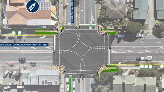 The intersection at North Street and Scarborough Street that will undergo an upgrade by Traffic and Main Roads.