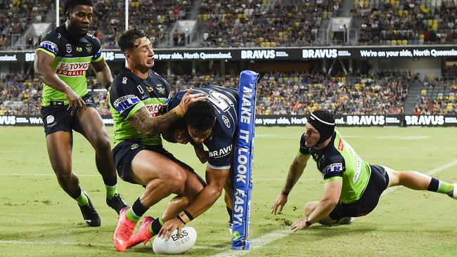 Murray Taulagi scored an impressive try in the corner. Picture: Albert Perez/Getty Images