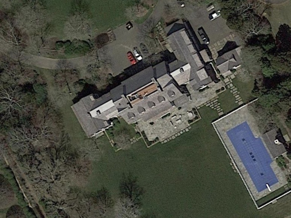 An aerial view of Seinfeld’s Hamptons mansion. Picture: Google Maps