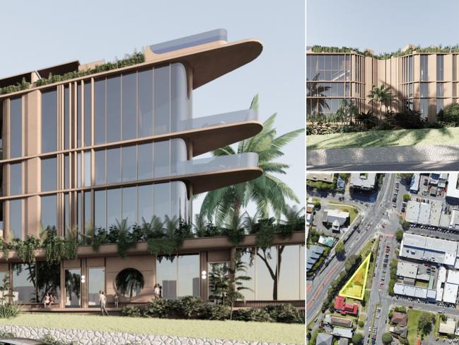 Artist impression of a proposed mixed-use tower planned for West Street, Burleigh Heads. Picture: Supplied