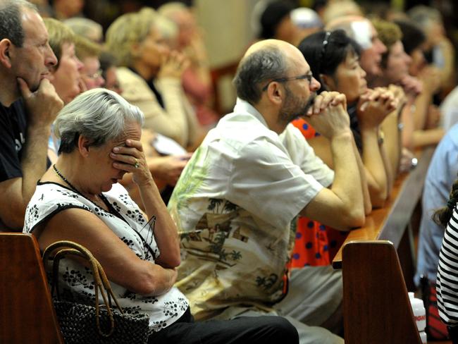 A Service was held at St Marys of the Sea Catholic Cathedral in Darwin to honour the victims and their families of the MH17 Tragedy. The congregation pays its respects.