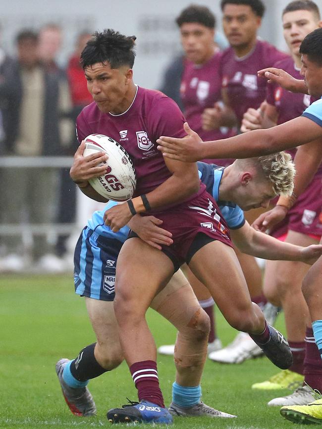 Redcliffe Dolphins’ Connell player Mereki Warradoo in a Qld jumper.