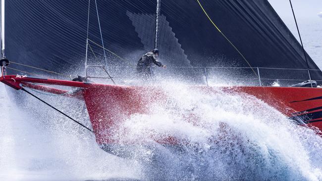 Andoo Comanche in full flight in the Sydney to Hobart. N