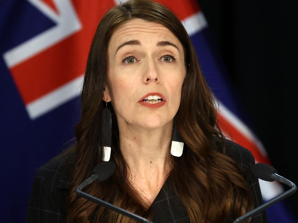 New Zealand's Prime Minister Jacinda Ardern has confirmed the infected airport worker had received both their doses of the Pfizer vaccine. Picture: Marty Melville / AFP