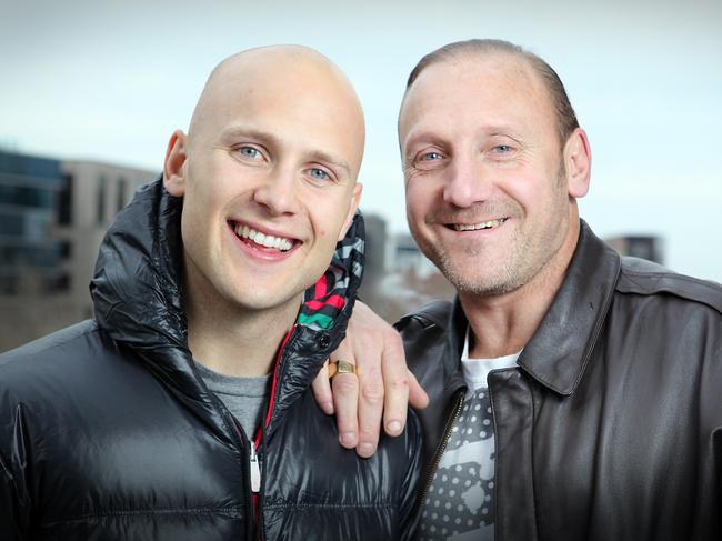 Gary Ablett Sr with son Gary Ablett Jr at the launch of their new website.