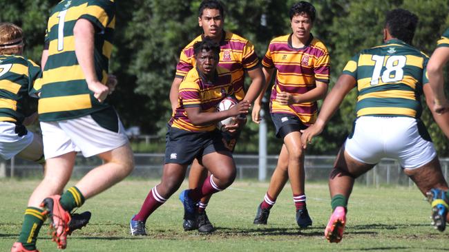 Ballymore Cup rugby action at the Albany Creek Brumbies Junior Rugby Union Club on Friday, April 12, 2024.