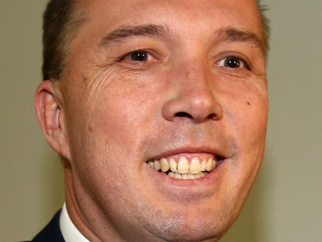 Peter Dutton, Minister for Immigration and Border Protection after appearing on Sky News at Parliament House in Canberra.