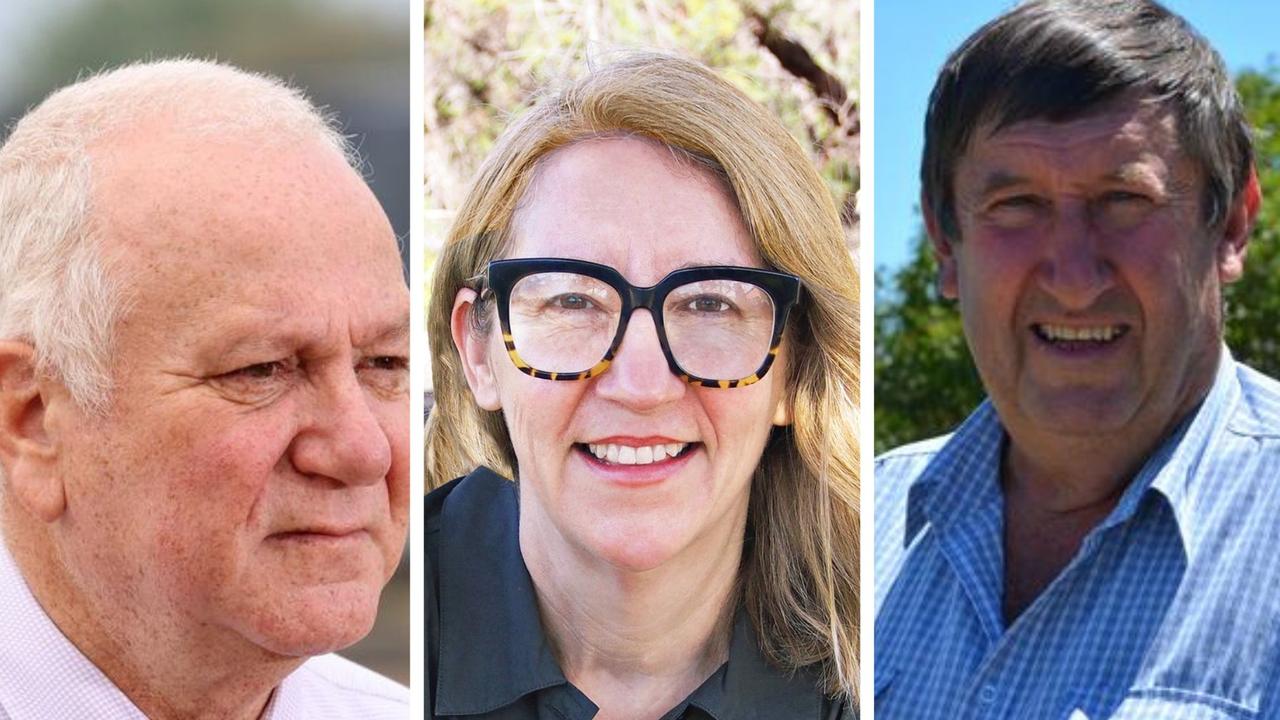 Southern Down's mayoral candidates L-R Vic Pennisi, Melissa Hamilton and Lindsay Goodwin