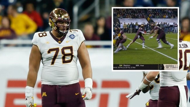 Daniel Faalele is one big boy. Photo: Getty Images/Twitter.